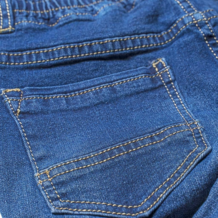 Παιδικό παντελόνι τζιν για αγόρια Run Boy μπλε αγορίστικο οικονομικο με λάστιχο άνετο μοντέρνο καθημερινό για το σχολείο 6