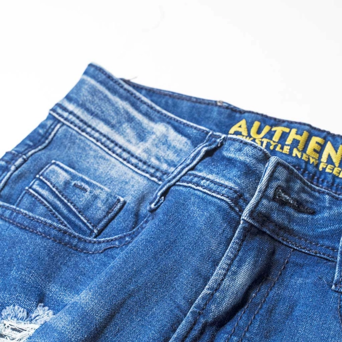 Παιδικό παντελόνι τζιν για αγόρια Authentic μπλε αγορίστικο οικονομικο με σκισίματα άνετο μοντέρνο καθημερινό για το σχολείο 4