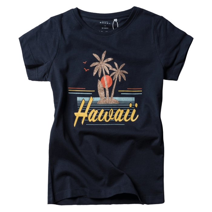 Παιδική μπλούζα Name it για αγόρια Hawaii μπλε αγορίστικο T shirt με στάμπα επώνυμα ελληνικά οικονομικά μοντέρνα