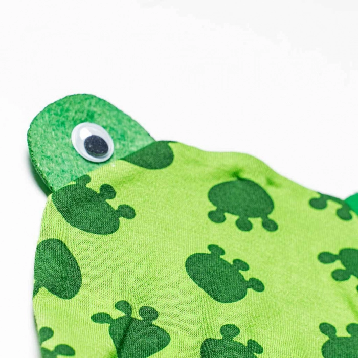 Βρεφικό σετ για αγόρια Frog πράσινο αγορίστικα για νεογέννητα άνετα καθημερινά οικονομικά με σκούφι για μωρά μηνών 4
