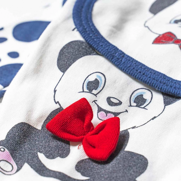 Βρεφικό σετ για αγόρια Panda μπλε αγορίστικα για νεογέννητα άνετα καθημερινά οικονομικά με σκούφι για μωρά μηνών 2