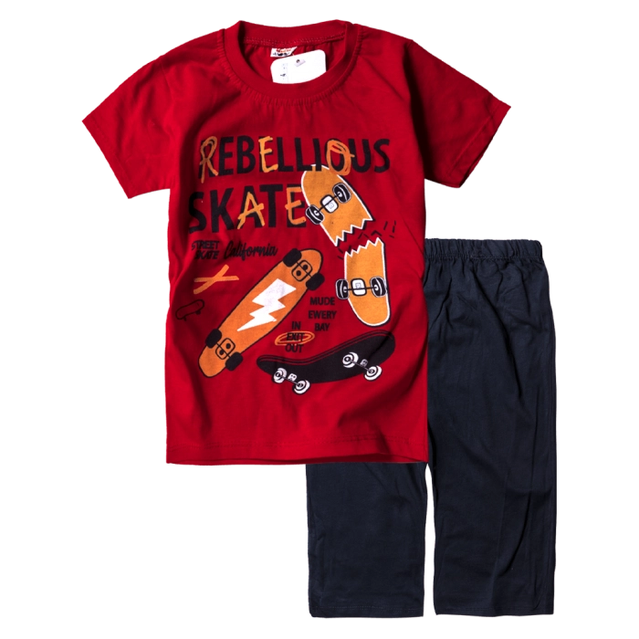 Παιδικό σετ για αγόρια Rebellious κόκκινο αγορίστικο άνετο καθημερινό οικονομικό φτηνό για το σχολείο αθλητικό ετών