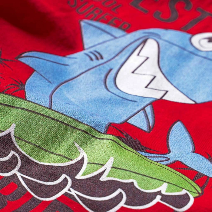 Παιδικό σετ για αγόρια Shark κόκκινο αγορίστικο άνετο καθημερινό οικονομικό φτηνό για το σχολείο αθλητικό ετών στάμπα