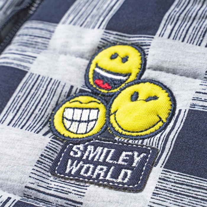 Βρεφικό σετ για αγόρια Smiley μπλε αγορίστικο εποχιακό μοντέρνο οικονομικό με σχέδια οικονομικά αμάνικο για βόλτα στάμπα