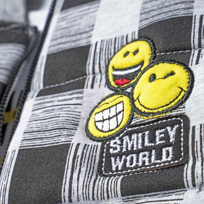 Βρεφικό σετ για αγόρια Smiley γκρι αγορίστικο εποχιακό μοντέρνο οικονομικό με σχέδια οικονομικά αμάνικο για βόλτα σχέδια