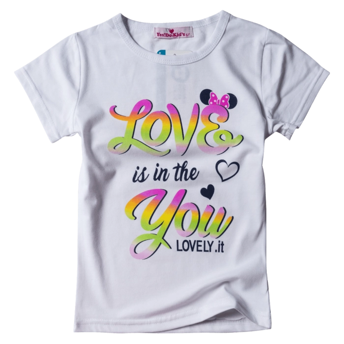 Παιδική μπλούζα για κορίτσια Μini Love Άσπρο χαριτωμένο κοριτσίστικο κοντομάνικο online