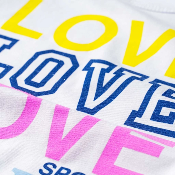 Παιδική μπλούζα για κορίτσια LOVE LOVE Άσπρο Ροζ κοριτσίστικο καθημερινό χαριτωμένο online 1