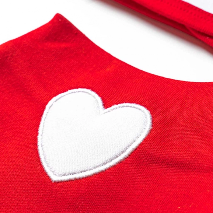 Βρεφικό σετ για αγόρια Mom Dad κόκκινο καρό αγορίστικο χαριτωμένο δωράκι καρδιά love σαλιάρα