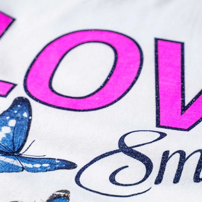 Παιδική Μπλούζα για κορίτσια Love smile Άσπρο χαριτωμένο κοριτσίστικο online 2