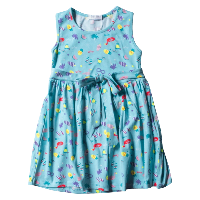 Παιδικό φόρεμα Εβίτα για κορίτσια Summer Time Γαλάζιο κοριτσίστικο καθημερινό με φιόγκο αμάνικο online