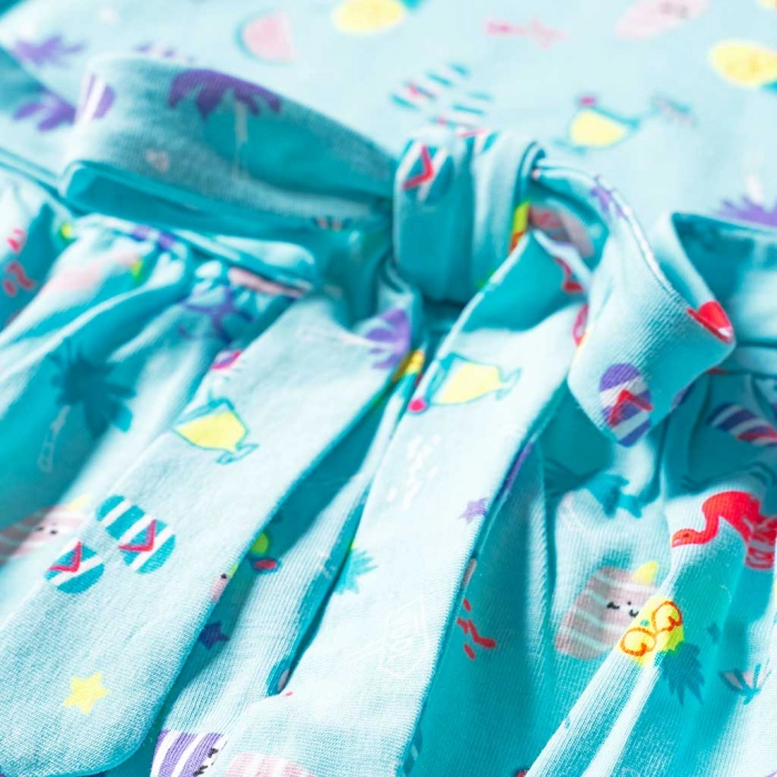 Παιδικό φόρεμα Εβίτα για κορίτσια Summer Time Γαλάζιο κοριτσίστικο καθημερινό με φιόγκο αμάνικο online 1