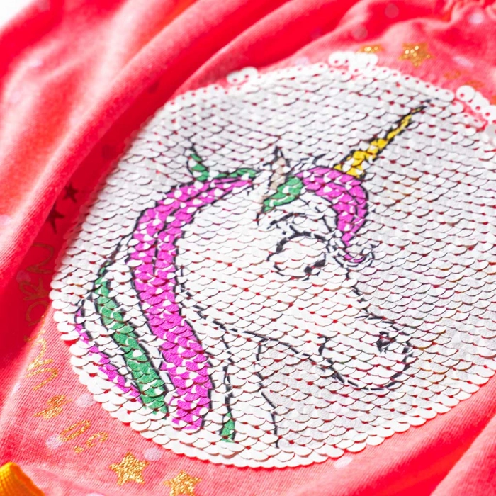 Παιδικό ολόσωμο σόρτς Εβίτα για κορίτσια Unicorn Φλούο Κοραλλί κοριτσίστικο καλοκαιρινό καθημερινό για βόλτες επώνυμο online 6