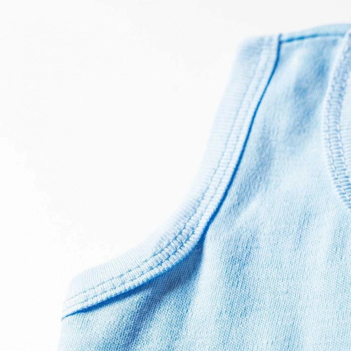 Βρεφικό ζιπουνάκι για αγόρια Simple Μπλε αγορίστικο αμάνικο μονόχρωμο απλό καθημερινό online 3