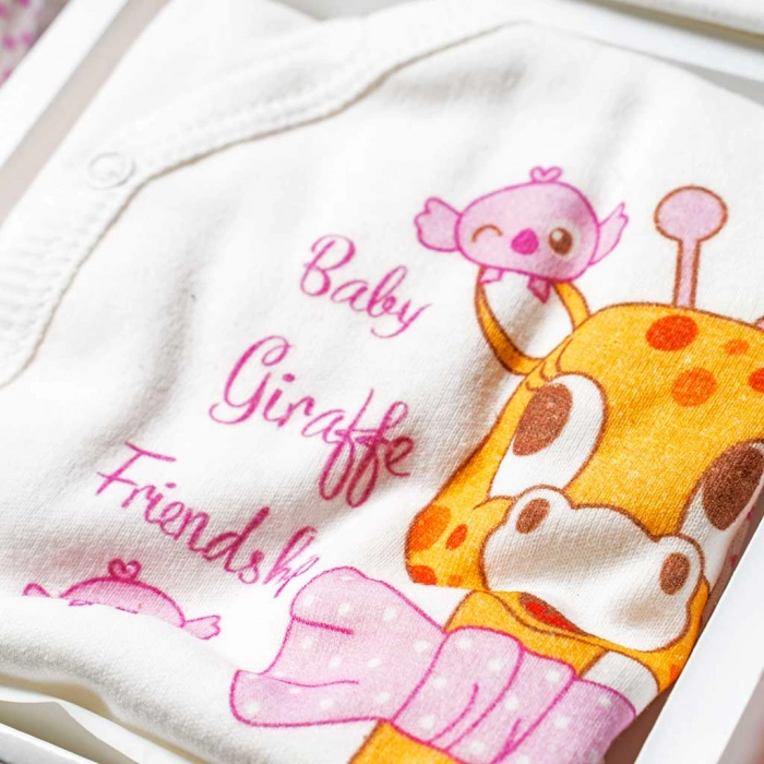 Βρεφικό σετ 10 τεμαχίων για κορίτσια Giraffe ροζ κοριτσίστικο σετ για νεογέννητα για δώρο σετ μαιευτηρίου 4