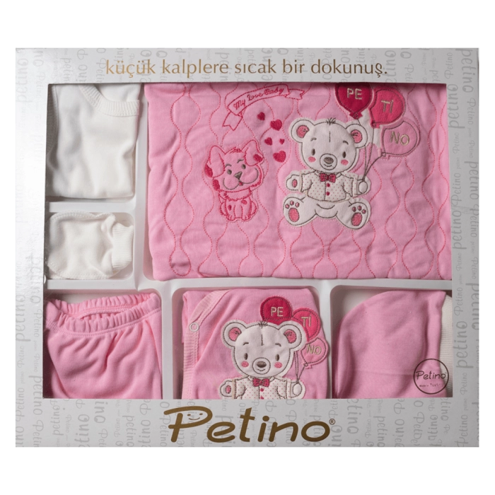Βρεφικό σετ 10 τεμαχίων για κορίτσια Petino ροζ κοριτσίστικο σετ για νεογέννητα για δώρο σετ μαιευτηρίου 7