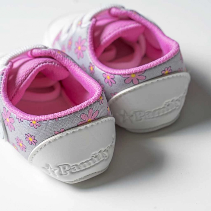 Βρεφικά παπούτσια αγκαλιάς για κορίτσια Flower Star ροζ κοριτσίστικο με λουλούδια άνετο για βόλτα δώρο νεογέννητα τύπου converse all star 1
