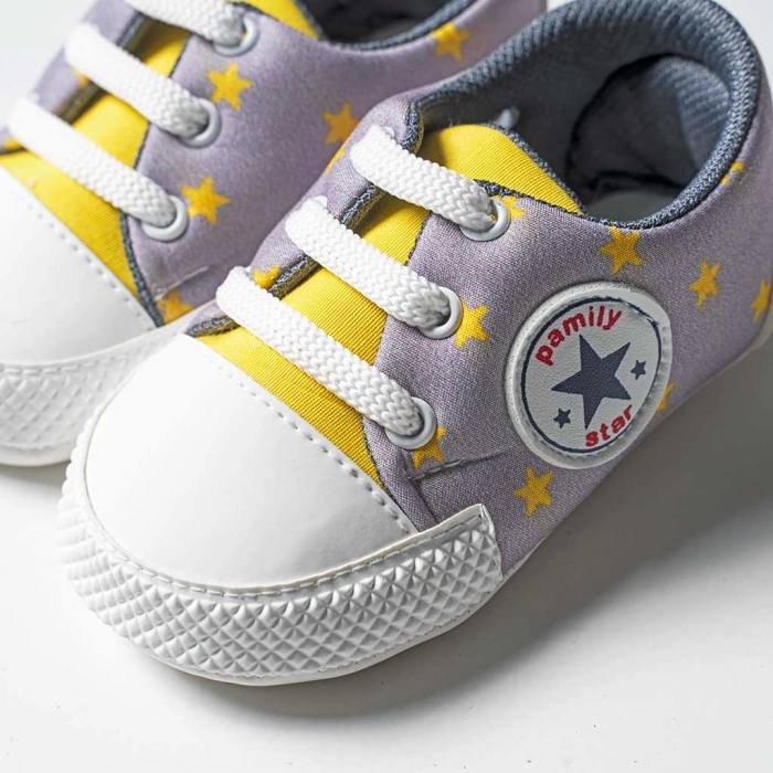 Βρεφικά παπούτσια αγκαλιάς για αγόρια Family Star κίτρινο αγορίστικο άνετο για βόλτα δώρο νεογέννητα τύπου converse 3