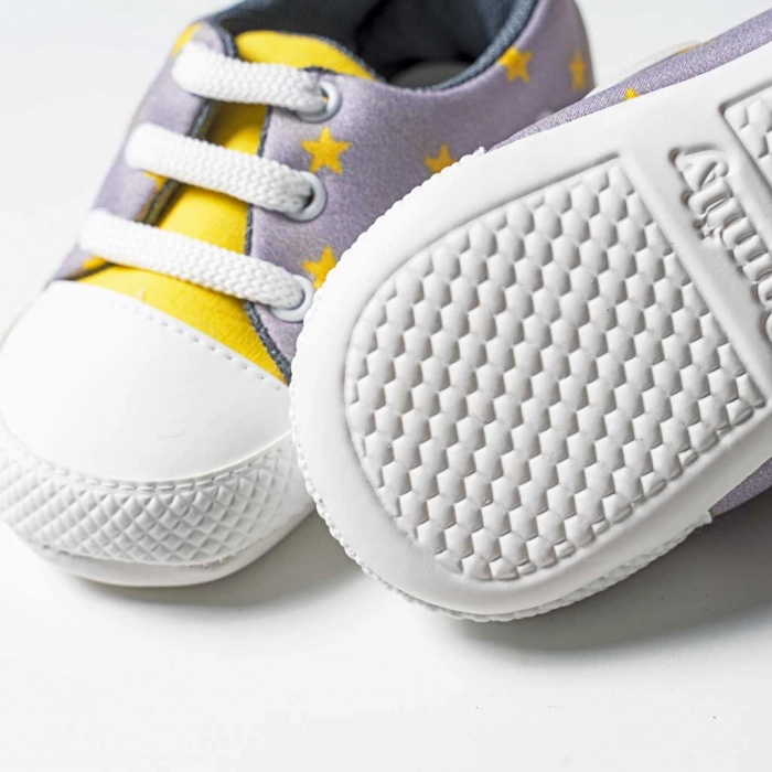 Βρεφικά παπούτσια αγκαλιάς για αγόρια Family Star κίτρινο αγορίστικο άνετο για βόλτα δώρο νεογέννητα τύπου converse 2