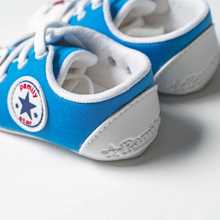 Βρεφικά παπούτσια αγκαλιάς για αγόρια Star Rabit θαλασσί αγορίστικο άνετο για βόλτα δώρο νεογέννητα τύπου converse all star 2