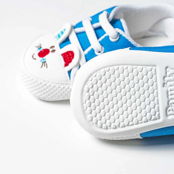 Βρεφικά παπούτσια αγκαλιάς για αγόρια Star Rabit θαλασσί αγορίστικο άνετο για βόλτα δώρο νεογέννητα τύπου converse all star 3