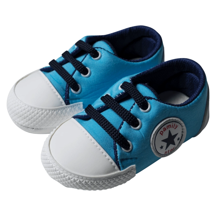Βρεφικά παπούτσια αγκαλιάς για αγόρια Classic Star τυρκουάζ αγορίστικο άνετο για βόλτα δώρο νεογέννητα αθλητικό τύπου converse all star 