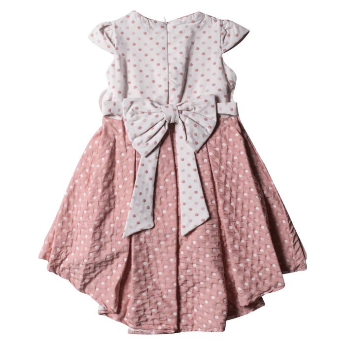 Παιδικό φόρεμα για κορίτσια Siena ροζ πουα κοριτσίστικο επίσημο για γάμο βάφτιση με στρας με λουλούδια ρομαντικό παρανυφάκια 1
