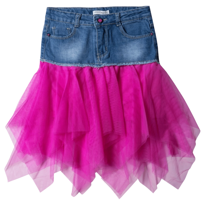 Παιδική φούστα για κορίτσια tutu jean φούξια κοριτσίστικη για γιορτή για εκδήλωση μοντέρνα με τούλι