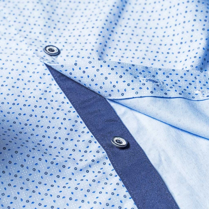 Παιδικό πουκάμισο για αγόρια Denim ρόμβος γαλάζιο με σχέδια μοντέρνο επίσυμο για βάφτιση γάμο οικονομικά poukamiso 4