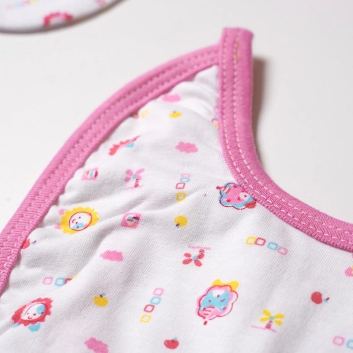 Βρεφικό σετ σκούφος γάντια κάλτσες σαλιάρα ροζ για κοριτσάκια μωράκια βαμβακερό οπικονομικό Online 3