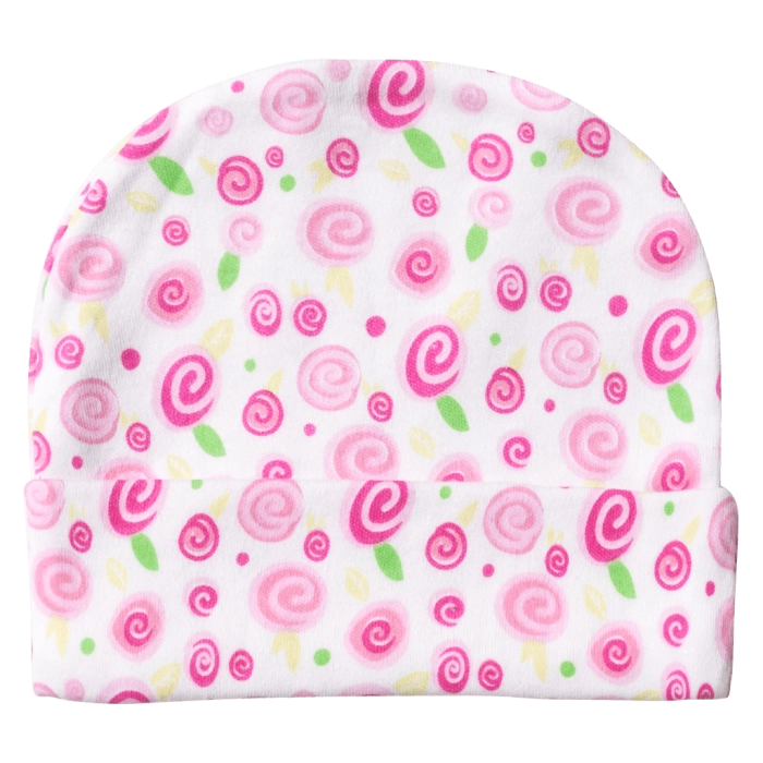 Βρεφικό σκουφάκι βαμβακερό για κορίτσια Lolipop Ροζ