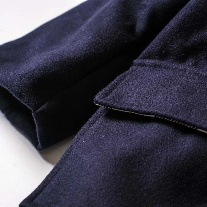 Παιδικό Παλτό για Αγόρια Fashion Project μπλε 1 5 αγορίστικο χειμωνιάτικο μοντγκόμερι στυλάτο με κουκούλα κεντρική 3