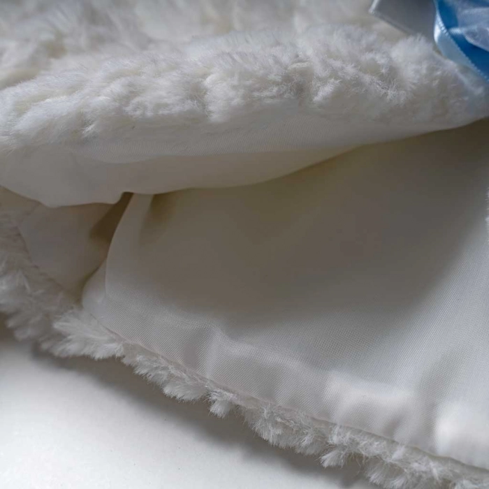 Παιδικό γούνακι μπολερό για κορίτσια Queen Άσπρο κοριτσιστικο μπεμπε για καλό ντύσιμο για γάμο για βάφτιση 4
