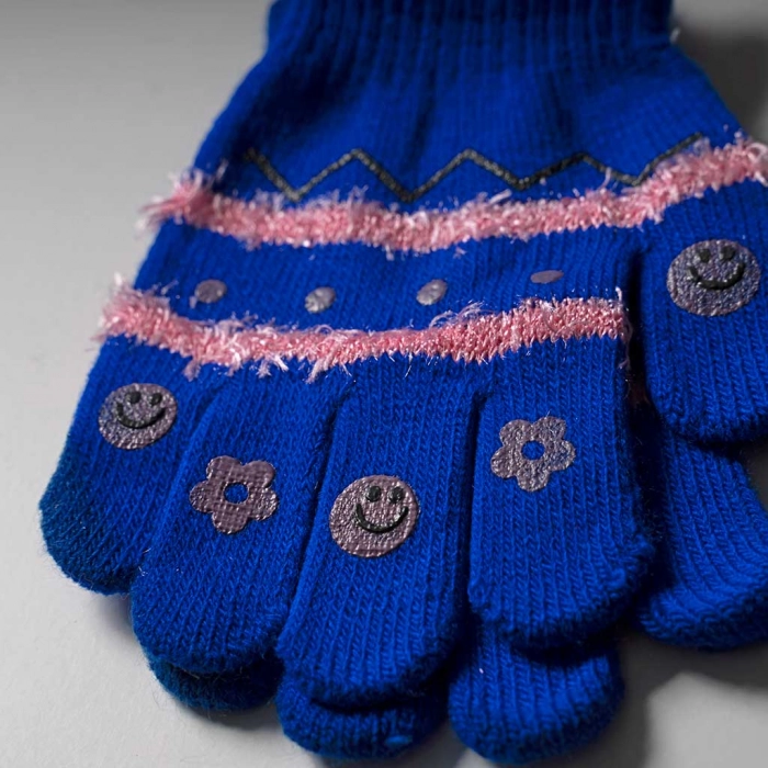 Παιδικά γάντια για κορίτσια Emoji Φούξια κοριτσίστικα φτηνά ζεστά φλούο πλεκτά ελαστικά παιδικά φατσούλες 2