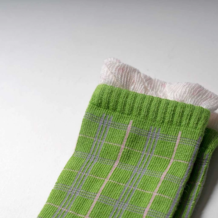 Παιδικές κάλτσες για κορίτσια Lines Πράσινο κοριτσίστικες μοντέρνες ποιοτικές καθημειρνές φθηνές 1