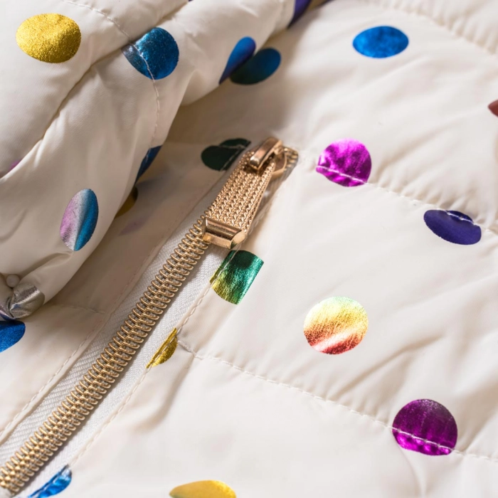 Παιδικό μπουφάν New College για κορίτισα Disco άσπρο ελληνικά μοντέρνα επώνυμα παιδικά ρούχα online 1