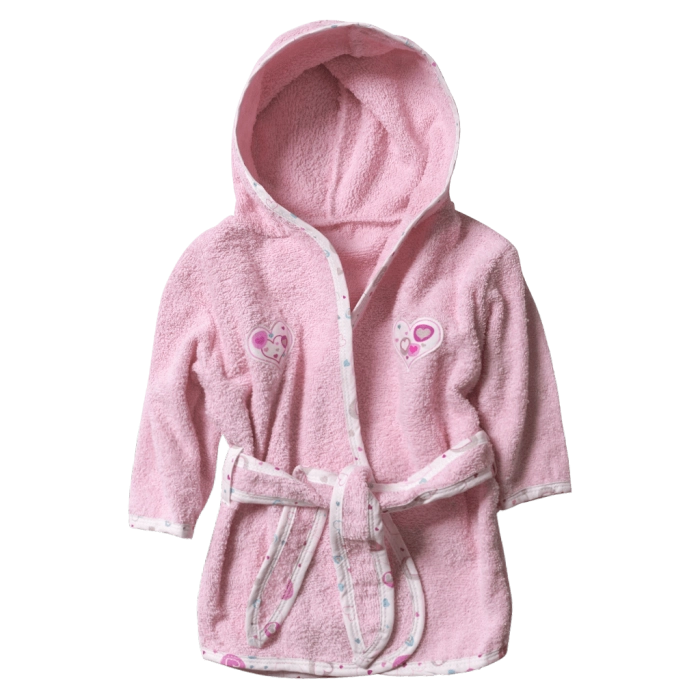Παιδικό μπουρνούζι για κορίτσια Hearts ροζ βαμβακερά μπουρνούζια αγορίστικα πετσέτες μπάνιου online