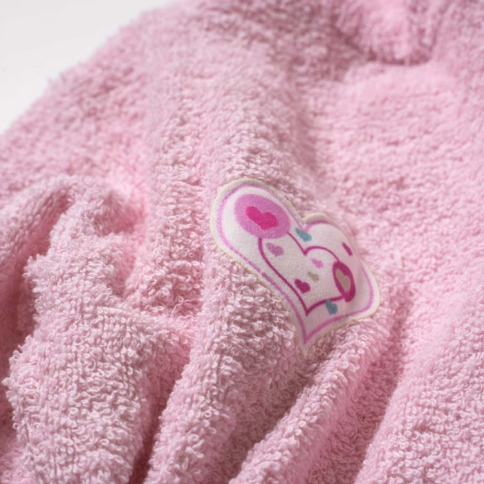 Παιδικό μπουρνούζι για κορίτσια Hearts ροζ βαμβακερά μπουρνούζια αγορίστικα πετσέτες μπάνιου online 3