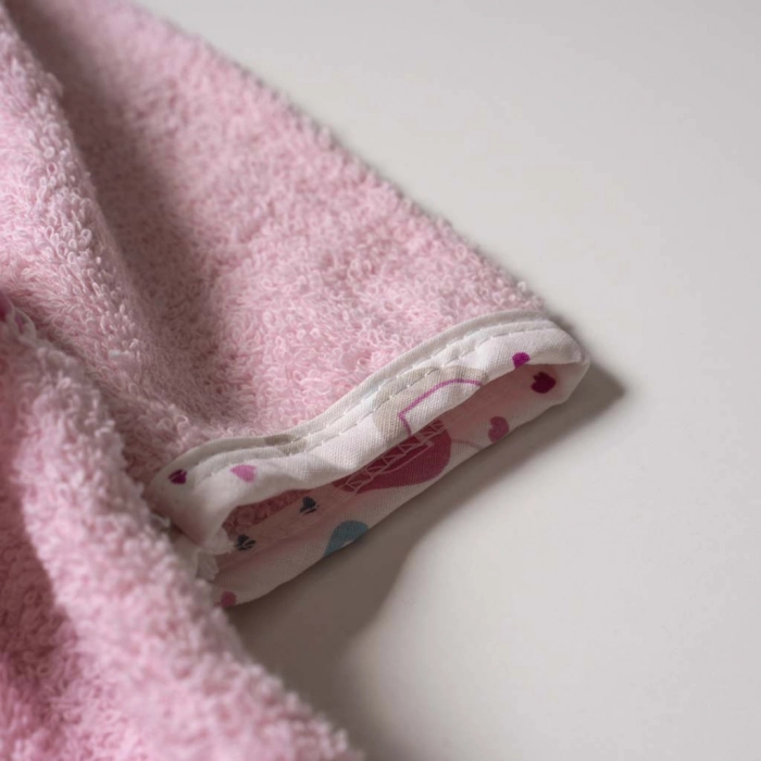 Παιδικό μπουρνούζι για κορίτσια Hearts ροζ βαμβακερά μπουρνούζια αγορίστικα πετσέτες μπάνιου online 1