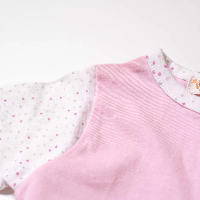 Βρεφικό φορμάκι Babybol για κορίτσια Friends ροζ μοντέρνα ζιπουνάκια καλοκαιρινά κοντομάνικα για μωράκια online 1