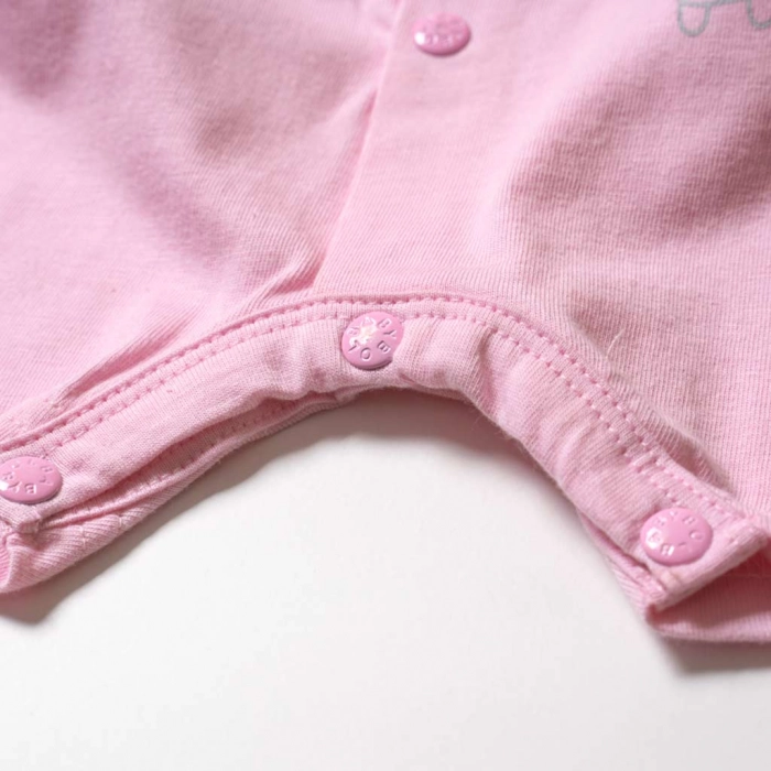 Βρεφικό φορμάκι Babybol για κορίτσια Friends ροζ μοντέρνα ζιπουνάκια καλοκαιρινά κοντομάνικα για μωράκια online 8
