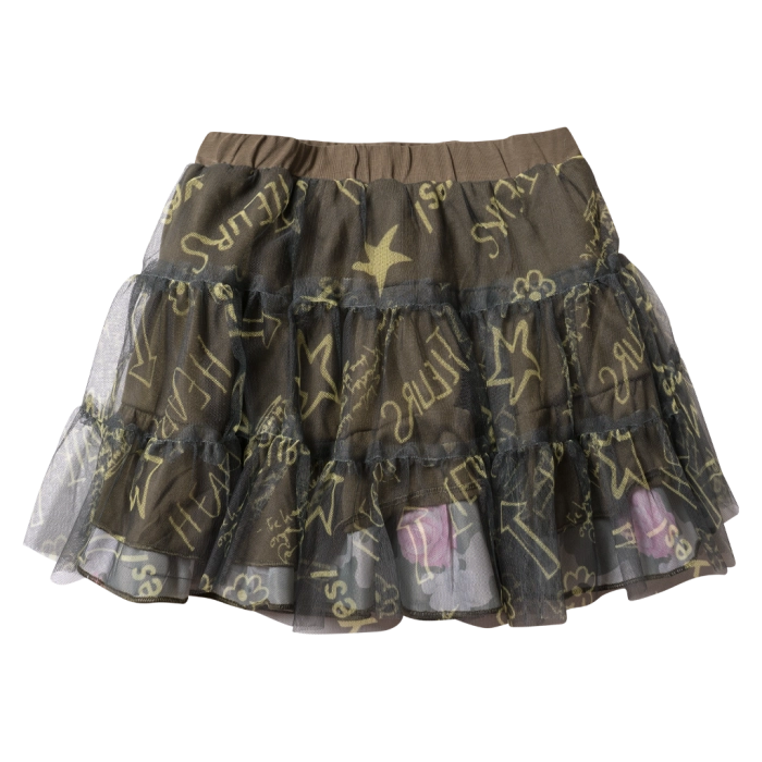 Παιδική φούστα tutu για κορίτσια διπλής όψης λαδί μοντέρνες ιδιαίτερες φούστες με τούλι για κορίτσάκια ετών