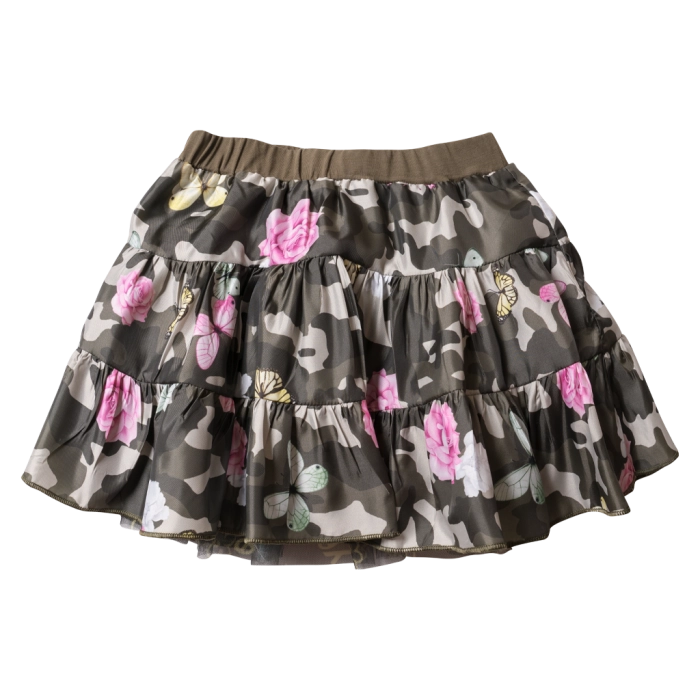 Παιδική φούστα tutu για κορίτσια διπλής όψης λαδί μοντέρνες ιδιαίτερες φούστες με τούλι για κορίτσάκια ετών 1