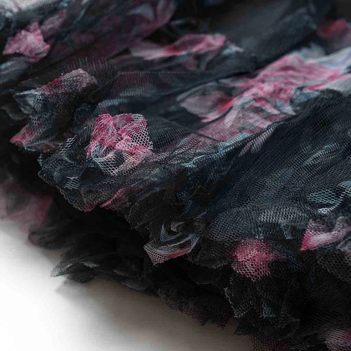 Παιδική φούστα Minoti για κορίτσια Floral μαύρη επώνυμα παιδικά ρούχα κοριτσίστικη tutu φουστίτσα ετών άκρη