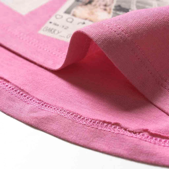 Παιδική μπλούζα MINOTI για κορίτσια Garry ροζ κοριτσίστικη οικονομική επώνυμα παιδικά ρούχα για ετών ύφασμα