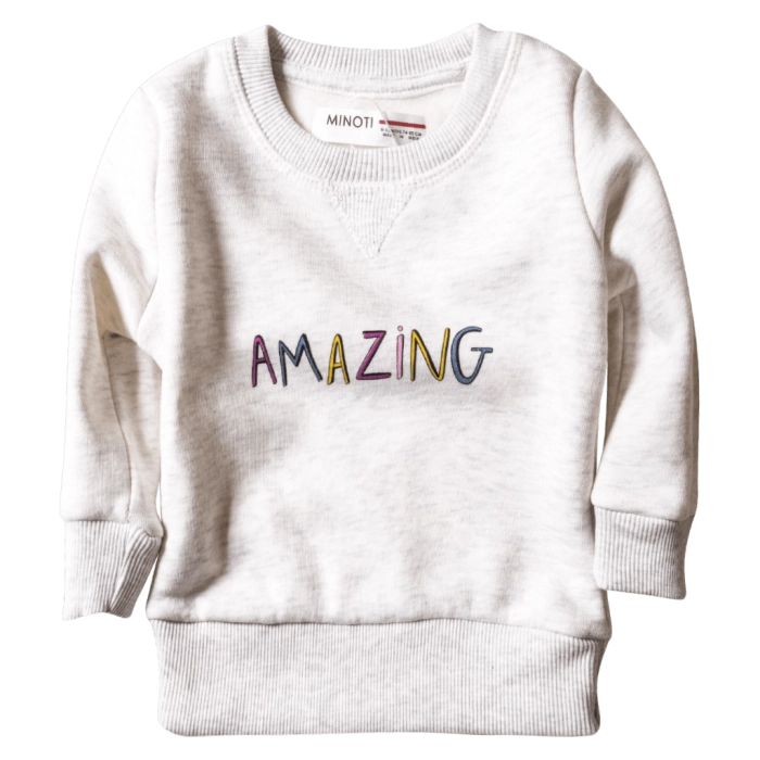 Παιδική μπλούζα Minoti για κορίτσια Amazing γκρι επώνυμες μοντέρνες μπλούζες κοριτσίστικες φούτερ οικονομικές Online 1