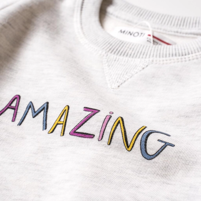Παιδική μπλούζα Minoti για κορίτσια Amazing γκρι επώνυμες μοντέρνες μπλούζες κοριτσίστικες φούτερ οικονομικές Online