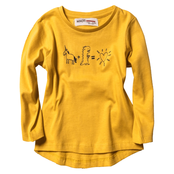 Βρεφική μπλούζα Minoti για κορίτσια Uni Dyno κίτρινο μοντέρνα επώνυμα παιδικά ρούχα online μηνών
