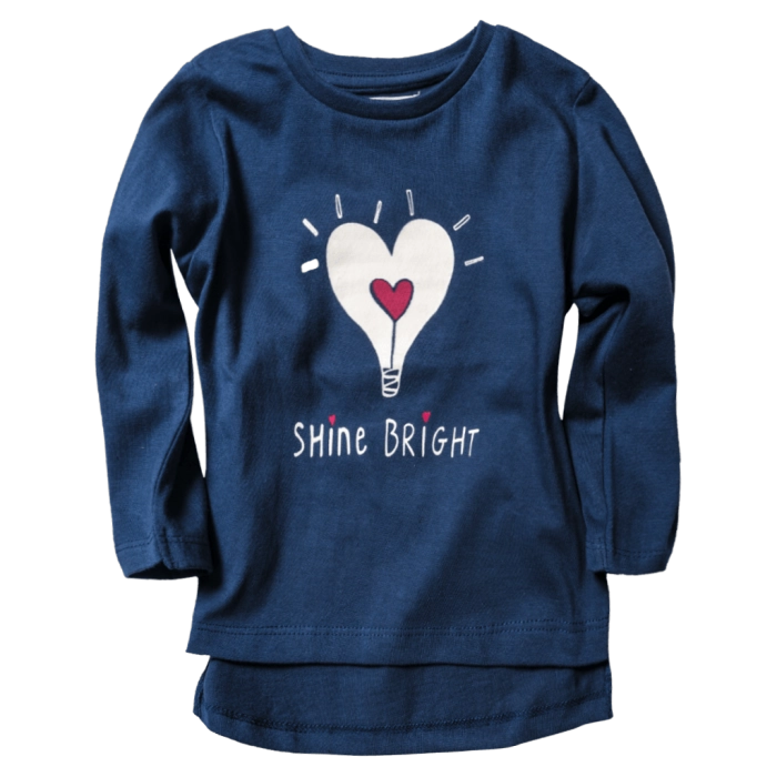 Βρεφική μπλούζα Minoti για κορίτσια Shine Bright μπλε μοντέρνα επώνυμα παιδικά ρούχα online μηνών