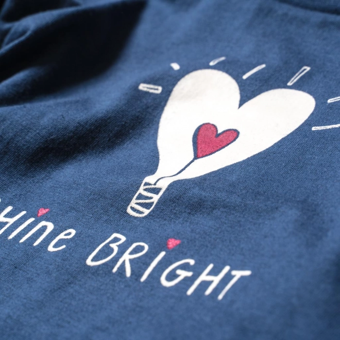 Βρεφική μπλούζα Minoti για κορίτσια Shine Bright μπλε μοντέρνα επώνυμα παιδικά ρούχα online μηνών 1