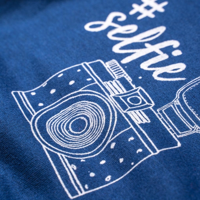 Βρεφική μπλούζα Minoti Selfie μπλε μοντέρνα επώνυμα παιδικά ρούχα online μηνών 4